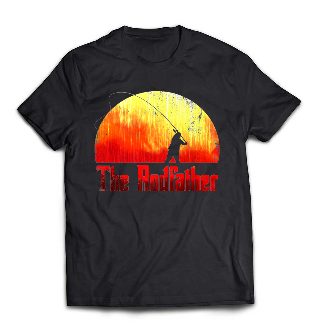 The Rodfather T-Shirt – A Humorous Gift for Fishing Enthusiasts